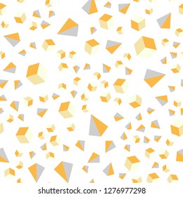 Light Orange vector seamless, isometric layout with rectangles, triangles. Abstract gradient illustration with triangles, cubes. Texture for window blinds, curtains.
