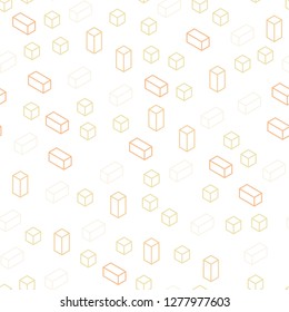 Light Orange vector seamless, isometric layout with lines, rectangles. Glitter abstract illustration with rectangular shapes. Design for textile, fabric, wallpapers.