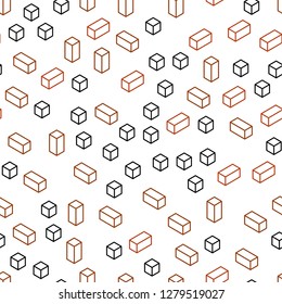 Light Orange vector seamless, isometric texture in rectangular style. Glitter abstract illustration with rectangular shapes. Pattern for design of fabric, wallpapers.
