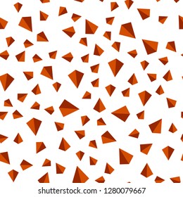 Light Orange vector seamless, isometric cover with polygonal style. Decorative design in abstract style with triangles. Design for textile, fabric, wallpapers.