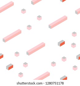Light Orange vector seamless, isometric texture in rectangular style. Abstract gradient illustration with rectangles. Design for textile, fabric, wallpapers.