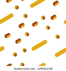 Light Orange vector seamless, isometric background with rectangles. Modern abstract illustration with colorful rectangles. Design for textile, fabric, wallpapers.