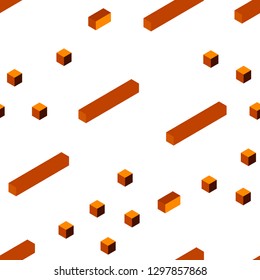 Light Orange vector seamless, isometric backdrop with rhombus. Glitter abstract illustration with rectangular shapes. Template for business cards, websites.