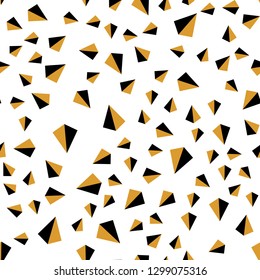 Light Orange vector seamless, isometric backdrop with lines, triangles. Decorative design in abstract style with triangles. Design for textile, fabric, wallpapers.
