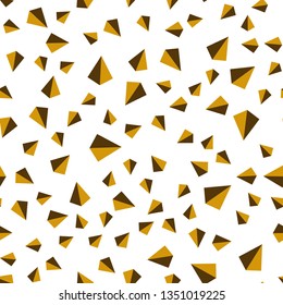 Light Orange vector seamless, isometric texture with triangular style. Illustration with set of colorful triangles. Pattern for design of fabric, wallpapers.