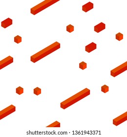 Light Orange vector seamless, isometric cover in polygonal style. Abstract gradient illustration with rectangles. Design for textile, fabric, wallpapers.