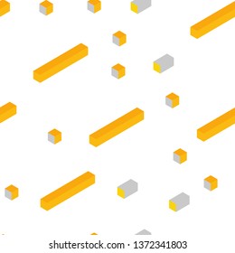 Light Orange vector seamless, isometric backdrop with rhombus. Modern abstract illustration with colorful rectangles. Pattern for design of fabric, wallpapers.