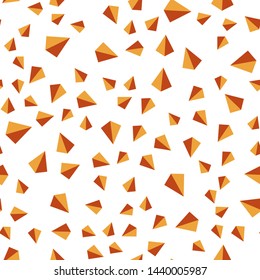 Light Orange vector seamless, isometric pattern with polygonal style. Triangles on abstract background with colorful gradient. Design for wallpaper, fabric makers.