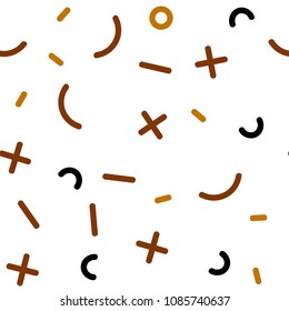 Light Orange vector seamless layout with simple elements. Colorful seamless gradient with lines and signs of maths. Design for textile, fabric, wallpapers.