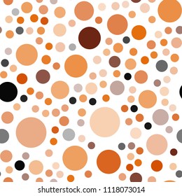 Light Orange vector seamless layout with circle shapes. Blurred bubbles on abstract background with colorful gradient. Pattern can be used for ads, leaflets.