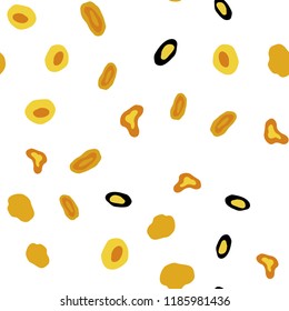 Light Orange vector seamless layout with circle shapes. Modern abstract illustration with colorful water drops. Pattern for trendy fabric, wallpapers.