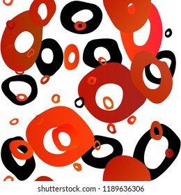 Light Orange vector seamless layout with circle spots. Modern abstract illustration with colorful water drops. Design for textile, fabric, wallpapers.