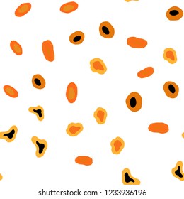 Light Orange vector seamless layout with circle shapes. Beautiful colored illustration with blurred circles in nature style. Template for business cards, websites.