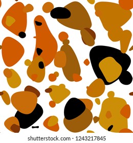Light Orange vector seamless layout with circle shapes. Modern abstract illustration with colorful water drops. Pattern for trendy fabric, wallpapers.