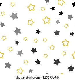 Light Orange vector seamless layout with bright stars. Blurred decorative design in simple style with stars. Pattern for design of fabric, wallpapers.