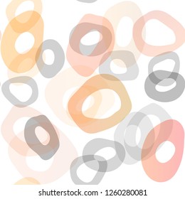 Light Orange vector seamless layout with circle spots. Blurred bubbles on abstract backdrop with colorful gradient. Pattern for design of fabric, wallpapers.