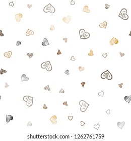 Light Orange vector seamless layout with sweet hearts. Illustration with hearts in love concept for valentine's day. Pattern for marriage gifts, congratulations.