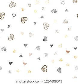Light Orange vector seamless layout with sweet hearts. Illustration with hearts in love concept for valentine's day. Pattern can be used for valentine's ad, booklets.