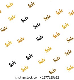 Light Orange vector seamless layout with discount words. Abstract illustration with colorful gradient symbols of sales. Backdrop for super sales on Black Friday.