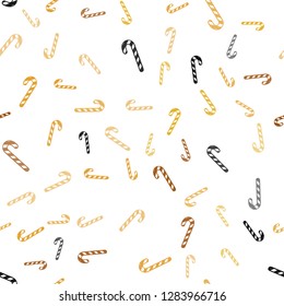 Light Orange vector seamless layout with christmas sweet desserts.