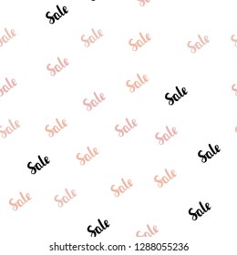 Light Orange vector seamless layout with discount words. Shining colorful illustration with isolated selling prices. Design for business ads, commercials.