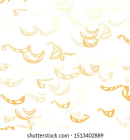 Light Orange vector seamless layout with christmas sweet desserts.