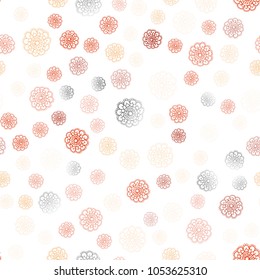 Light Orange vector seamless natural elegant template. A vague abstract illustration with flowers in doodles style. Brand-new design for your business.