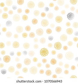 Light Orange vector seamless natural elegant template. Colorful abstract illustration with flowers in doodle style. Hand painted design for web, wrapping, wallpaper.
