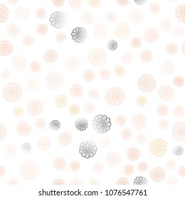 Light Orange vector seamless natural elegant pattern. New colorful illustration in doodle style with flowers. Pattern for heads of websites and designs.