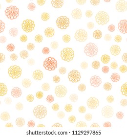 Light Orange vector seamless natural elegant template. Shining colored illustration with flowers in doodle style. The textured pattern can be used for website.