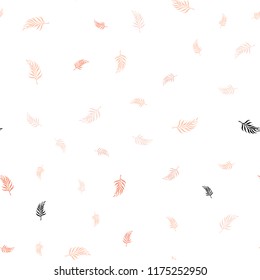 Light Orange vector seamless natural background with leaves. New colorful illustration in doodle style with leaves. Trendy design for wallpaper, fabric makers.