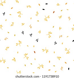 Light Orange vector seamless natural pattern with leaves. New colorful illustration in doodle style with leaves. Pattern for trendy fabric, wallpapers.