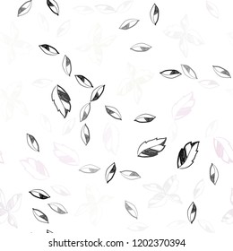 Light Orange vector seamless natural background with leaves. Colorful abstract illustration with leaves in doodle style. Pattern for design of fabric, wallpapers.
