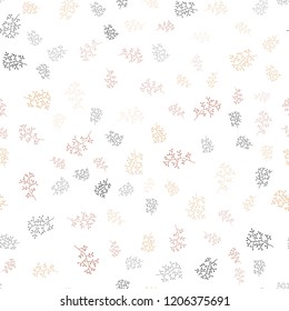 Light Orange vector seamless natural pattern with leaves, branches. Brand new colored illustration with leaves and branches. Pattern for design of fabric, wallpapers.