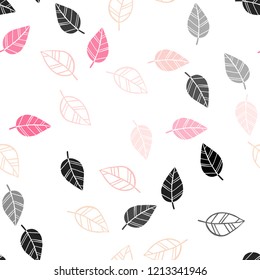 Light Orange vector seamless natural backdrop with leaves. Creative illustration in blurred style with leaves. Design for textile, fabric, wallpapers.