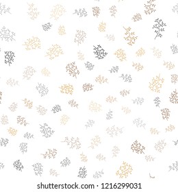Light Orange vector seamless natural artwork with leaves, branches. Glitter abstract illustration with leaves and branches. Trendy design for wallpaper, fabric makers.