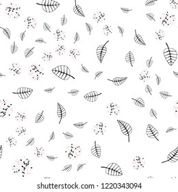 Light Orange vector seamless natural pattern with leaves, flowers. Illustration with doodles on abstract template. Pattern for design of fabric, wallpapers.