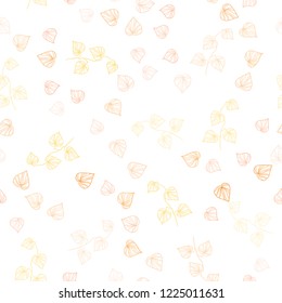 Light Orange vector seamless natural backdrop with leaves. Creative illustration in blurred style with leaves. Pattern for trendy fabric, wallpapers.