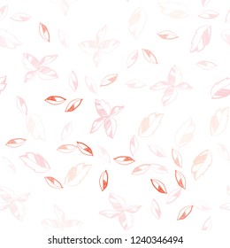 Light Orange vector seamless natural artwork with leaves. An elegant bright illustration with leaves in Natural style. Trendy design for wallpaper, fabric makers.