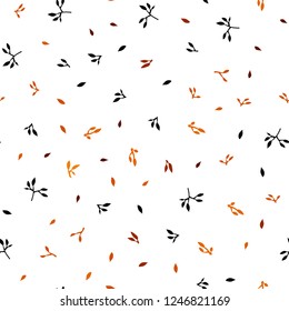 Light Orange vector seamless natural backdrop with leaves. Creative illustration in blurred style with leaves. Pattern for design of window blinds, curtains.