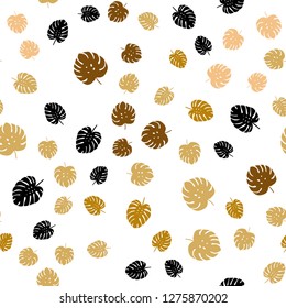 Light Orange vector seamless natural artwork with leaves. Creative illustration in blurred style with leaves. Design for textile, fabric, wallpapers.