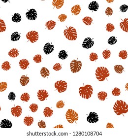 Light Orange vector seamless natural background with leaves. Creative illustration in blurred style with leaves. Pattern for trendy fabric, wallpapers.