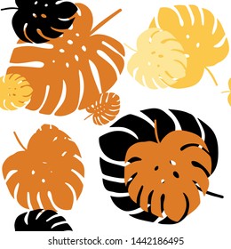 Light Orange vector seamless natural background with leaves. Decorative illustration with doodles on abstract template. Design for wallpaper, fabric makers.
