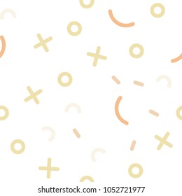 Light Orange vector seamless pattern with abstract lines. Decorative abstract design of repeating lines, circles. Pattern for design of window blinds, curtains.