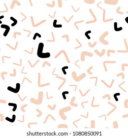 Light Orange vector seamless  pattern with bent lines. Glitter abstract illustration with wry lines. The elegant pattern for brand book.