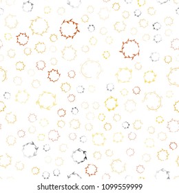 Light Orange vector seamless pattern with spheres. Modern abstract illustration with colorful water drops. Pattern can be used for beautiful websites.