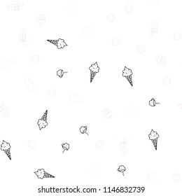 Light Orange vector seamless pattern with fresh ingredients. Glitter abstract sketch with gourmet food. Template for meal cooking in kitchen.