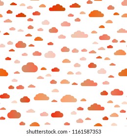 Light Orange vector seamless pattern with clouds. Colorful illustration with abstract clouds. Pattern for design of window blinds, curtains.