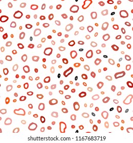 Light Orange vector seamless pattern with spheres. Blurred bubbles on abstract backdrop with colorful gradient. Template for business cards, websites.