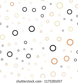 Light Orange vector seamless pattern with spheres. Illustration with set of shining colorful abstract circles. Pattern can be used for beautiful websites.